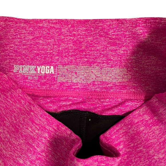 PINK Victoria Secret Yoga Leggings XS Black Hot Pink Activewear Athletic - Picture 4 of 6